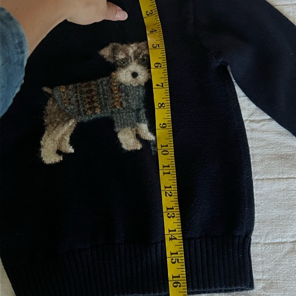 Polo by Ralph Lauren 5T toddler Navy Sweater with puppy cotton cashmere wool - Picture 4 of 6